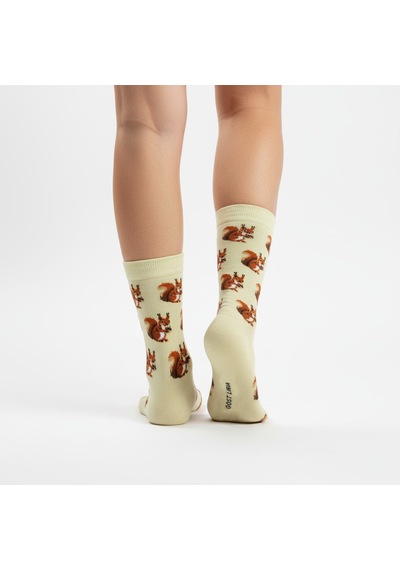 Gost Liria Squirrel Socks Desenli Unisex Soket Çorap Sarı