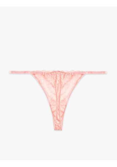 Koton Dantel Detaylı String Külot Pembe 6slk30147mk Gül