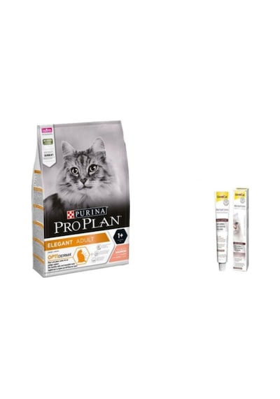 Pro Plan Derma Plus Somonlu Tüy Yumağı Önleyici Yetişkin Kedi Maması 3 KG + Gimcat Malt Soft Extra Tüy Yumağı Kontrol Kedi Macunu 20 G