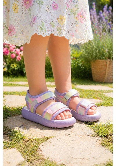 Mini Bonito Kız Çocuk Rahat Taban Günlük Sandalet Lila