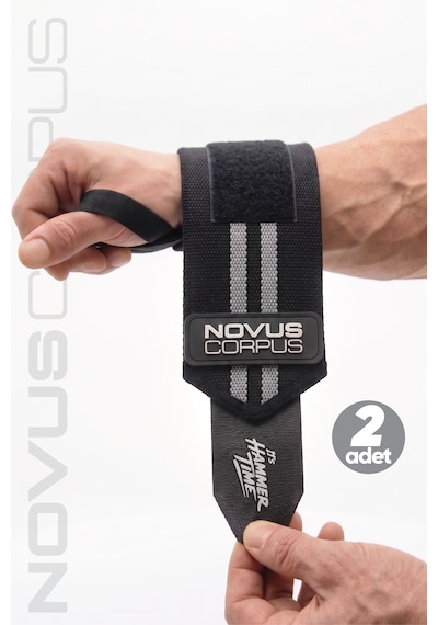 Ağırlık Bilekliği Wrist Wraps Crossfit Fitness Bilekliği Bilek Koruyucu Destek Bilekliği - 2 Adet - Siyah/gri Desen