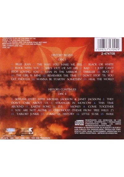 Cd Michael Jackson History: Past, Present And Future Açılmamış A