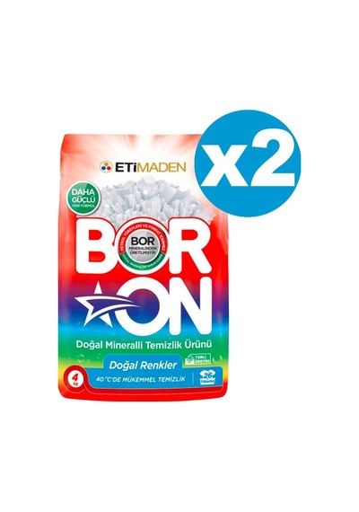 Boron Toz Çamaşır Deterjanı Doğal Renkler 2 x 4 KG