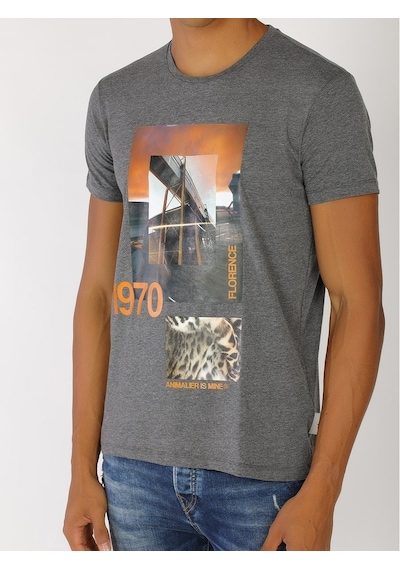 Roberto Cavalli Erkek Tshirt /M.Rob.0421.14024 Koyu Gri