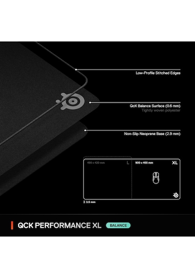 Steelseries Qck Xlarge Performance Balance Gaming Mouse Pad