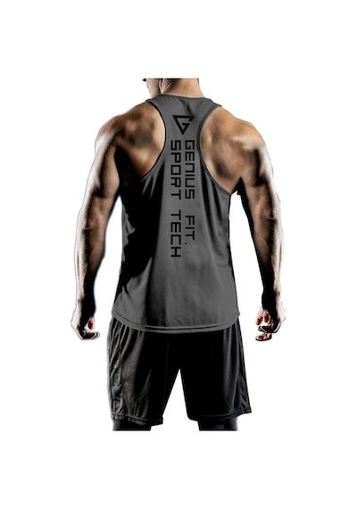 Genius Store Erkek Dry Fit Y-back Gym Fitness Sporcu Atleti Genıus-fıt Füme