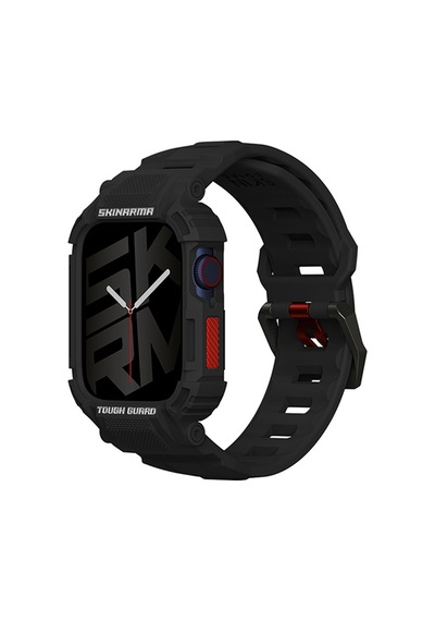 Watch 44 Mm Uyumlu 2in1 Tpu Kasa Koruyuculu Silikon Kordon Skinarma Mecha Siyah