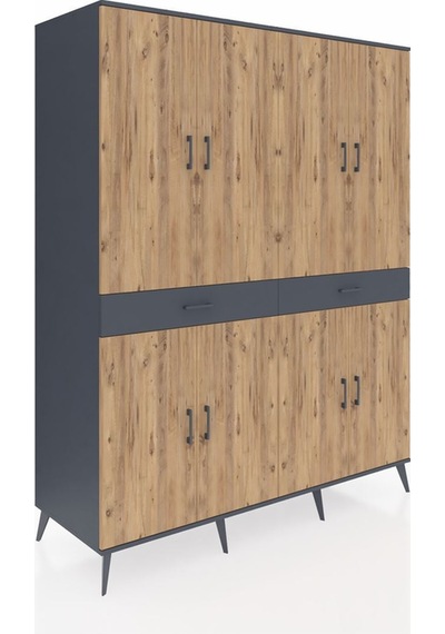 Kronos Gardrop 10 Raflı 2 Çekmeceli 8 Kapaklı 176x59x221 Antrasit-çam/antrasit Çam/antrasit Kronos Gardrop 10 Raflı 2 Çekmeceli 8 Kapaklı 176x59x221 Antrasit-çam/antrasit Çam/antrasit