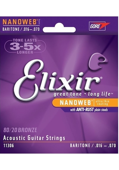 Elixir 016-070 Nanoweb Bariton Akustik Gitar Tel Seti