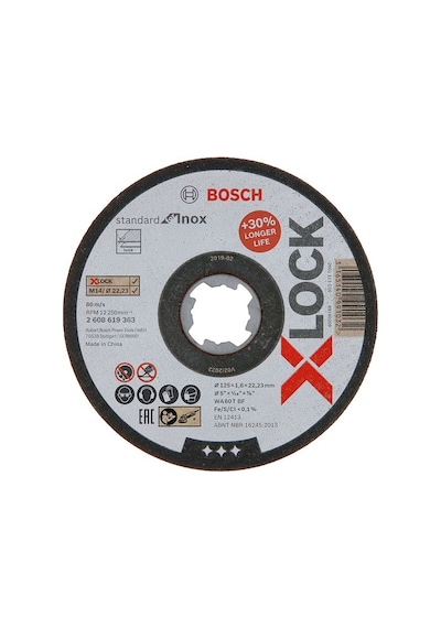 Bosch X-lock 125x1.6 Standard Inox Düz Kesme Diski - 2608619363