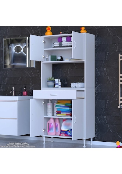 Eliusta Nordi 4 Kapak 2 Raflı Beyaz Dolap 75x173x32,5 Cm Çekmeceli Çok Amaçlı Banyo/mutfak Dolabı Beyaz Eliusta Nordi 4 Kapak 2 Raflı Beyaz Dolap 75x173x32,5 Cm Çekmeceli Çok Amaçlı Banyo/mutfak Dolabı Beyaz