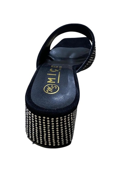 Miçe Shoes Kadın Taşlı Kalın Topuklu Terlik Siyah Taşlı - 873531903 Siyah Taşlı