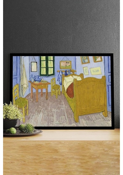 Pster14606 Arlesteki Yatak Odası - Van Gogh Sanatsal Çerçeveli Tablo 50 X 70