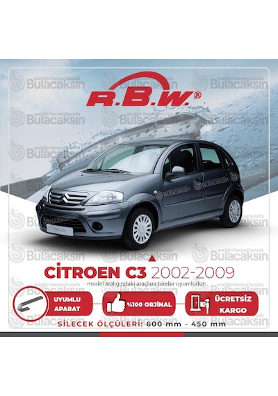 Citroen C3 HB Muz Silecek Takımı (2002-2009) RBW