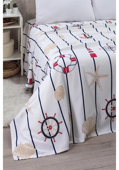 Mulberry Battal Boy Desenli Pike 240x260 Cm Mavi
