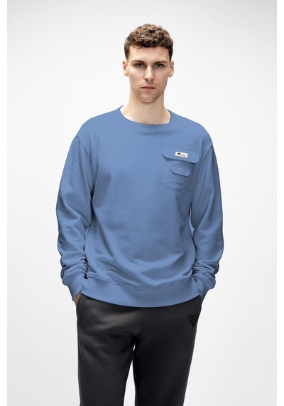 Bad Bear Rise Element Mavi Crewneck Erkek Sweatshirt Mavi
