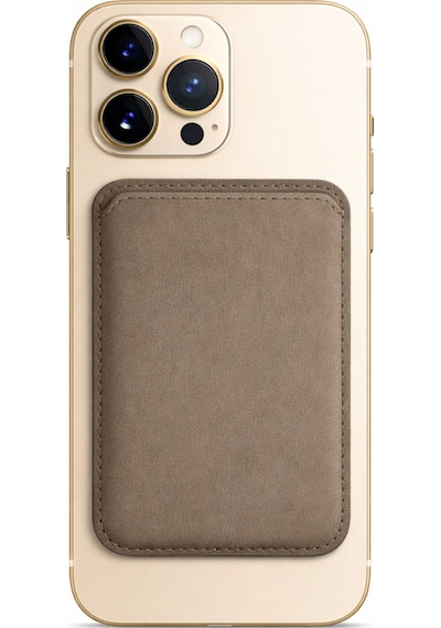 Lunex Premium Süet Magsafe Kartlık Sandstone Beige Apple Uyumlu iPhone 13 Mini Sandstone Beige