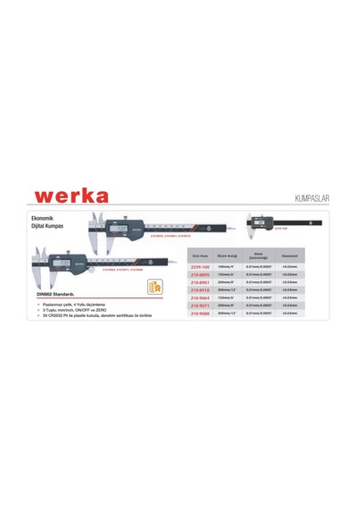 Werka Dijital Kumpas Eko Seri 150x0.01mm
