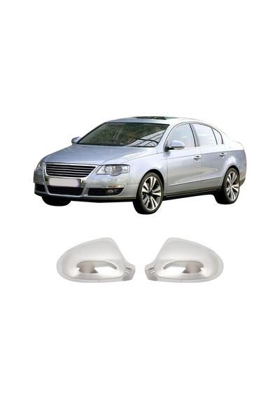 Volkswagen Passat B6 Uyumlu 2005-2010 Krom Ayna Kapağı 2 Parça Paslanmaz  Çelik