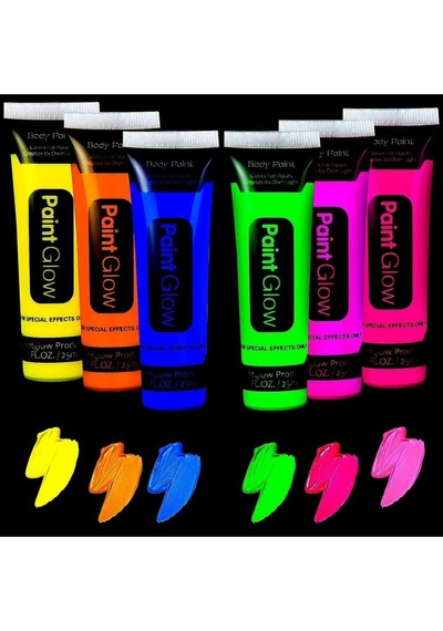 Karanlıkta Parlayan Neonlu Glow Parti Yüz Boyası 6 Renk - 6 Adet