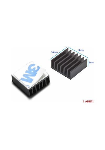 14 MM x 14 MM x 6 MM Alüminyum Metal Soğutucu Blok Termal Etiket Radyatör Amfi Led Entegre Transistör