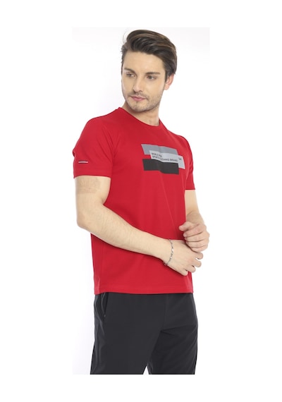 Escetic Erkek Spor Kırmızı Bisiklet Yaka Slim Fit T-Shirt-3358
