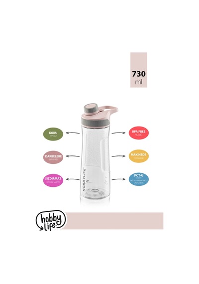 2 Li Set 730ml 530ml. Su Matarası Su Şişesi Suluk Bpa Içermez Pembe Pembe