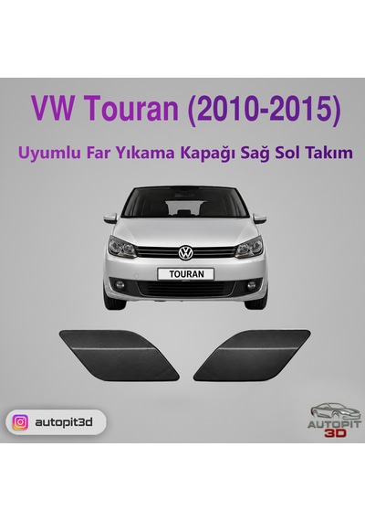 Vw Touran 2010-2015 Uyumlu Far Yıkama Kapağı Takımı Sağ + Sol