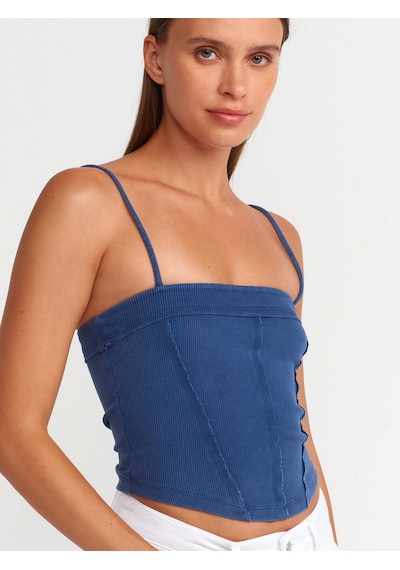 Dilvin Crop Top İngido İndigo