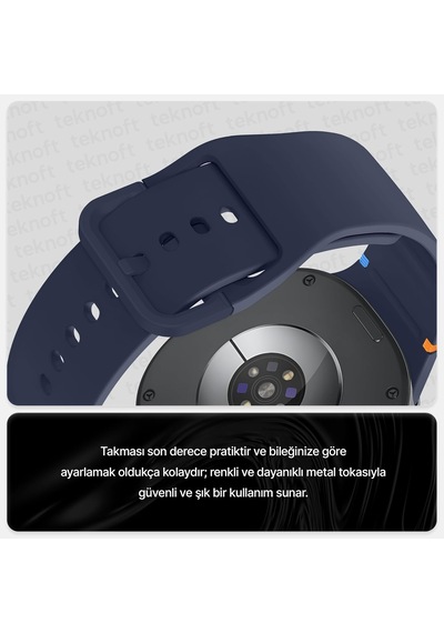 Samsung Galaxy Watch 9/8 40mm/44mm Ve Watch 8 Classic 46mm İle Uyumlu Konforlu Ve Yumuşak Silikon Kordon Lacivert Çok Renkli
