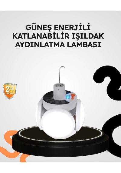 Mey İthalat Güneş Enerjili Katlanabilir 5 Kanatlı Solar Bahçe Lambası