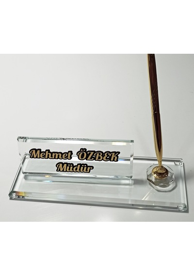 Kristal Masa İsimliği, Kalemli Ofis Hediyesi  M1001HR-GLD