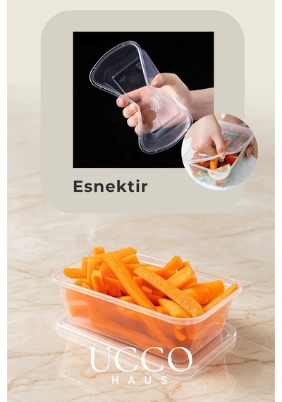 10 Adet 750ml Saklama Kabı Seti Plastik Buzluk, Erzak, Yemek Hazırlık & Mutfak Düzenleme Kutuları Şeffaf