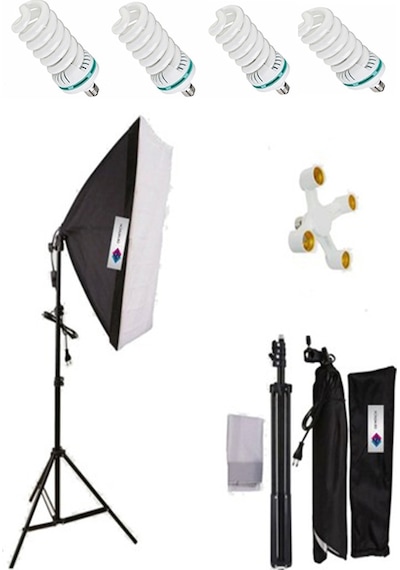 DEYATECH 50x70cm Softbox 4 Duylu Tekli Sürekli Işık Seti 50x70 So