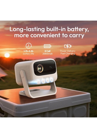 Byıntek Ufo U90 Taşınabilir Projeksiyon Cihazı 1080p, 4k Destekli, Android 11, 20800 Mah Bataryalı