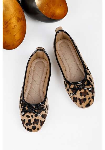 Fiyonklu Kadın Balerin Babet Leopar LEOPAR