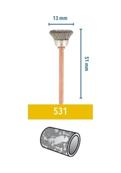 531 Paslanmaz Çelik Fırça, Paslanmaz Çelik Ve Gümüş Temizleme, 13 Mm, 2&apos Li