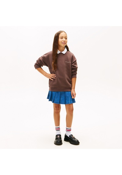 Tommy Hilfiger Mini Corp C-neck Çocuk Kahverengi Sweatshirt Ks0ks00665 Kahverengi