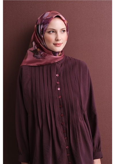 Armine Saf İpek Twill Eşarp 9611d 31 Koyu Lacivert Siyah