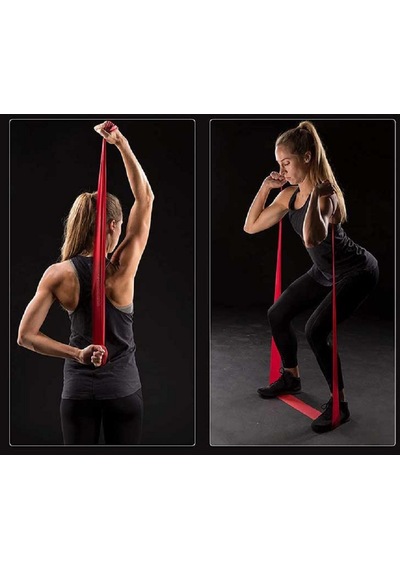 Gus Company 2 Metre Kırmızı Yoga Pilates Egzersiz Bandı Terabant Açık Uçlu - Orta Direnç Kırmızı