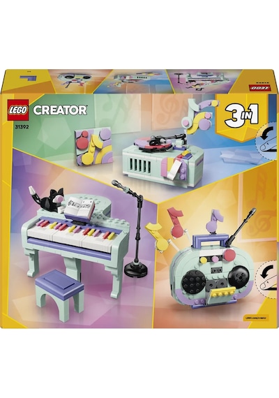 LEGO® Creator 3’ü 1 Arada Müzikal Dekor Kedili Piyano 31392 - 9 Yaş Üzeri için Aksesuarlar İçeren Oyuncak Yapım Seti (485 Parça)