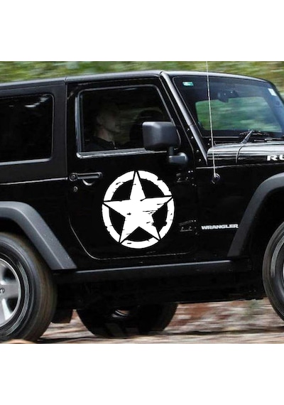 Askeri Yıldız Sticker - 4x4 Off Road Adventure Kamp Avcı Sticker - Araba Oto Motosiklet Karavan Sticker - 00677 15x15 Cm