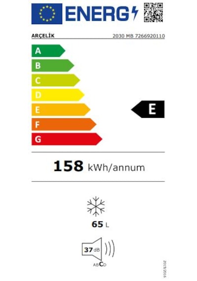 Arçelik 2030 MB 68 L 3 Çekmeceli Derin Dondurucu