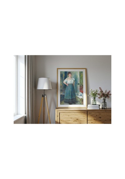 Klasik Sanat Renoir Çamaşırcı Kadın Çerçevesiz Poster 21x30 Cm A4 Tablo Klasik Sanat Yağlı Boya
