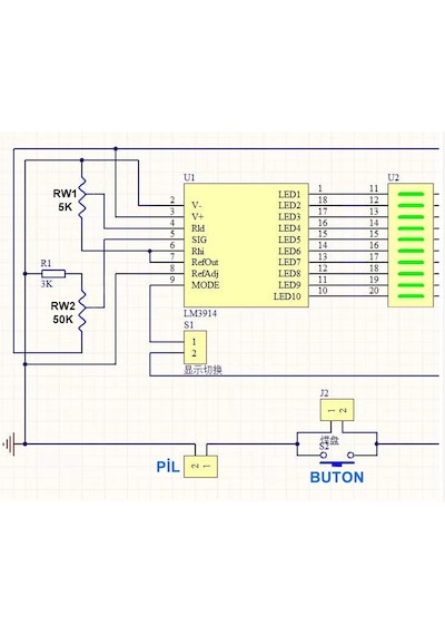Demonte Lm3914 10 Led 3.7v Lityum 12v Pil Kapasite Gösterge Modül Dıy Led Elektronik Lehimleme Eğiti