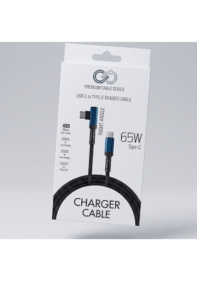 65w Hızlı Şarj Destekli Type-c To Type-c L Tip Örgülü Şarj Kablosu 90 Derece Type-c Şarj Kablosu 65w Hızlı Şarj Ve Veri Aktarım Kablosu Type-c To Type-c Kablo