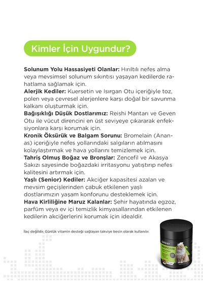 Cutepet Respicare Kedi Solunum Destek Tableti 60 Adet Bağışıklık Desteği Ve Nefes Açıcı Takviye