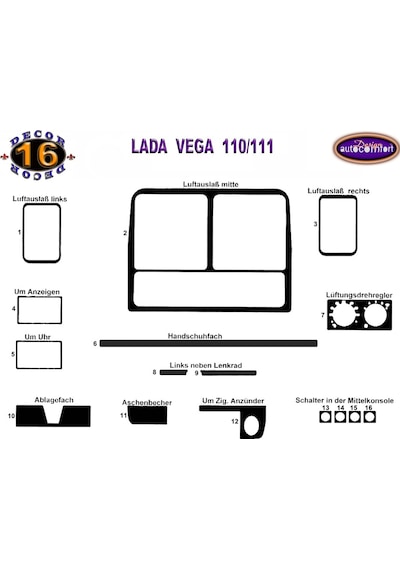 Lada Vega 110/111 Konsol/Maun Kaplama 16.Prç (521563687)
