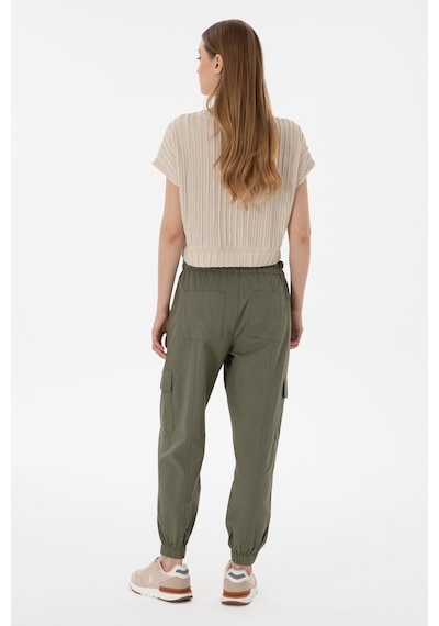 U.S. Polo Assn. Kadın Koyu Haki Jogger Fit Kanvas Pantolon 50300356-VR111