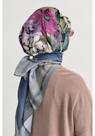 Belli Neda Desen Fresh Modal Eşarp Gri